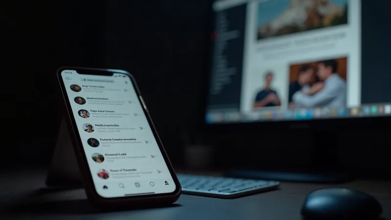 Comparaison entre un site web possédé et une page de réseau social : smartphone affichant un fil social à côté d'un écran montrant un site web indépendant